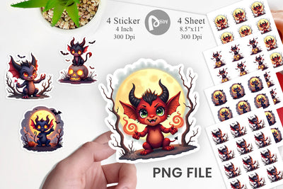 Halloween Demon Spark Sticker Sublimation artnoy 