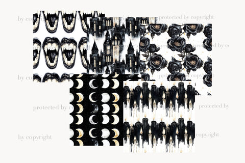 Halloween Digital Paper | Gothic Seamless Pattern Bundle Digital Pattern GlamArtZhanna 