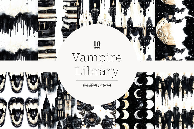 Halloween Digital Paper | Gothic Seamless Pattern Bundle - So Fontsy