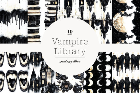 Halloween Digital Paper | Gothic Seamless Pattern Bundle Digital Pattern GlamArtZhanna 