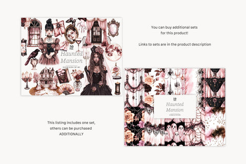 Halloween Digital Papers | Spooky Pattern Gothic Background Digital Pattern GlamArtZhanna 