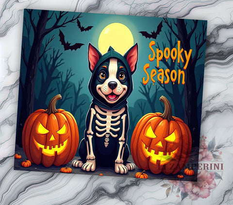 Halloween Dog 20 oz Skinny Tumbler Sublimation Design, Straight & Tapered Tumbler Png, Dog Lover Tumbler Png, Digital Download PNG Sublimation Li Zamperini 