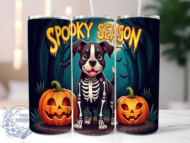 Halloween Dog 20oz Skinny Tumbler PNG, Spooky Season Tumbler Sublimation Wrap, Straight & Tapered Tumbler Wrap, Instant Digital Download Sublimation ToriDesigns 