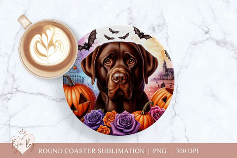 Halloween Dog Car Coaster PNG - Round Coaster Bundle Sublimation BijouBay 