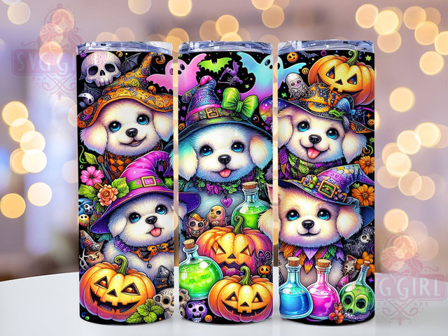 Halloween Dogs 20oz Tumbler Wrap Sublimation Design, Straight Tapered Tumbler Wrap, Dog Lover Tumbler Png, Instant Digital Download Sublimation SvggirlplusArt 