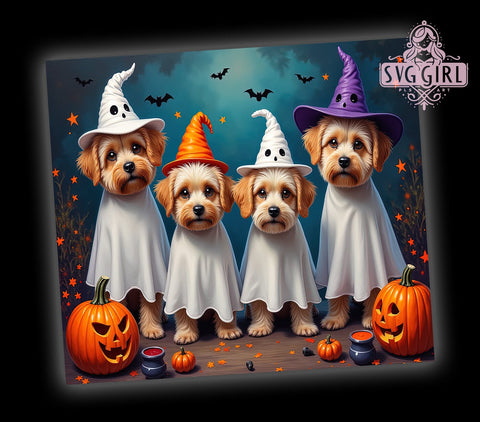 Halloween Dogs 20oz Tumbler Wrap Sublimation Design, Straight Tapered Tumbler Wrap, Funny Halloween Tumbler Png, Instant Digital Download Sublimation SvggirlplusArt 