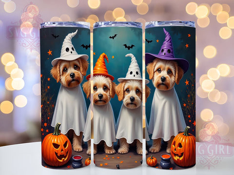 Halloween Dogs 20oz Tumbler Wrap Sublimation Design, Straight Tapered Tumbler Wrap, Funny Halloween Tumbler Png, Instant Digital Download Sublimation SvggirlplusArt 