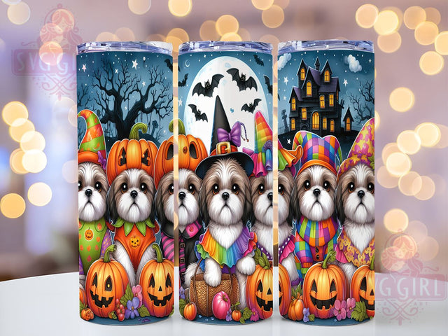 Halloween Dogs 20oz Tumbler Wrap Sublimation Design, Straight Tapered Tumbler Wrap, Puppy Witch Jack-o-lantern Tumbler Png, Instant Digital Download Sublimation SvggirlplusArt 