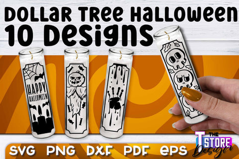 Halloween Dollar Tree Candle SVG Bundle | Jar Candle Designs | SVG Files SVG The T Store Design 