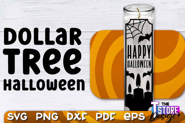 Halloween Dollar Tree Candle SVG | Jar Candle Designs | SVG File SVG The T Store Design 