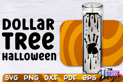 Halloween Dollar Tree Candle SVG | Jar Candle Designs | SVG File SVG The T Store Design 