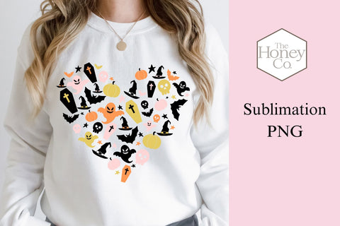 Halloween Doodle Sublimation PNG Clipart Pumpkin Witch Ghost Sublimation The Honey Company 