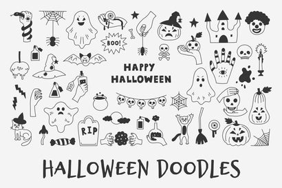 Halloween Doodles PNG Clipart Sublimation Rin Green 