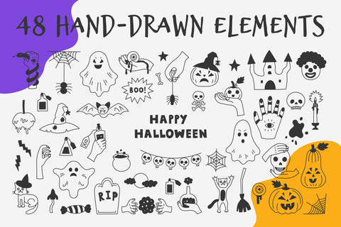 Halloween Doodles PNG Clipart Sublimation Rin Green 