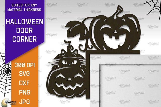 Halloween Door Corner Laser Cut Design. Halloween Decor SVG SVG Evgenyia Guschina 
