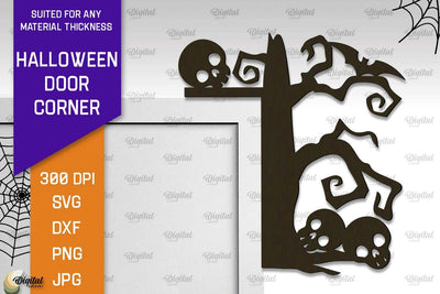 Halloween Door Corner Laser Cut Design. Halloween Decor SVG SVG Evgenyia Guschina 