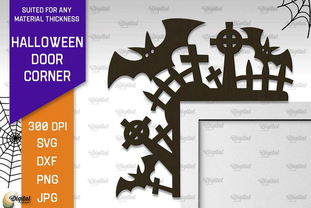 Halloween Door Corner Laser Cut Design. Halloween Decor SVG SVG Evgenyia Guschina 