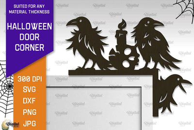 Halloween Door Corner Laser Cut Design. Halloween Decor SVG SVG Evgenyia Guschina 