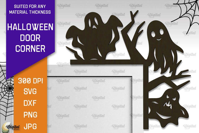 Halloween Door Corner Laser Cut Design. Halloween Decor SVG SVG Evgenyia Guschina 