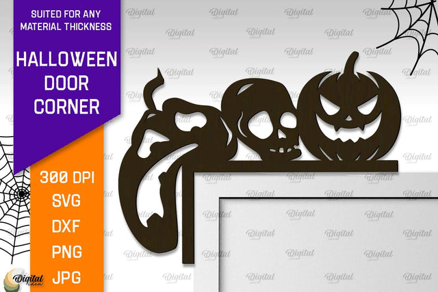 Halloween Door Corner Laser Cut Design. Halloween Decor SVG SVG Evgenyia Guschina 
