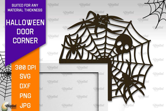 Halloween Door Corner Laser Cut Design. Halloween Decor SVG SVG Evgenyia Guschina 