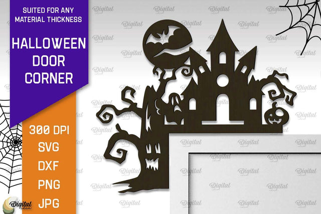 Halloween Door Corner Laser Cut Design. Halloween Decor SVG SVG Evgenyia Guschina 