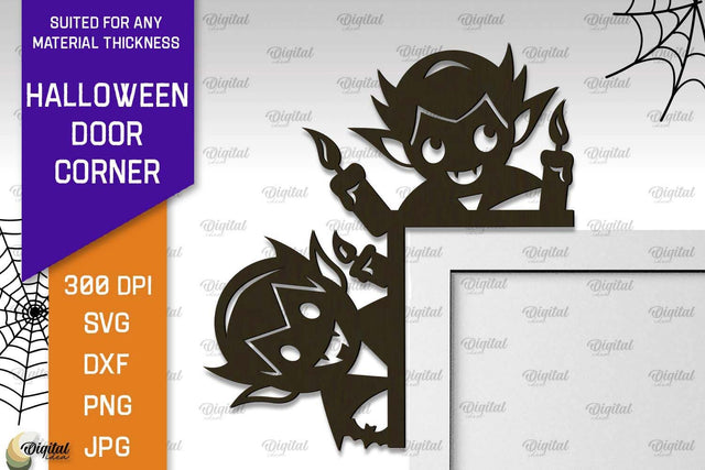 Halloween Door Corner Laser Cut Design. Halloween Decor SVG SVG Evgenyia Guschina 