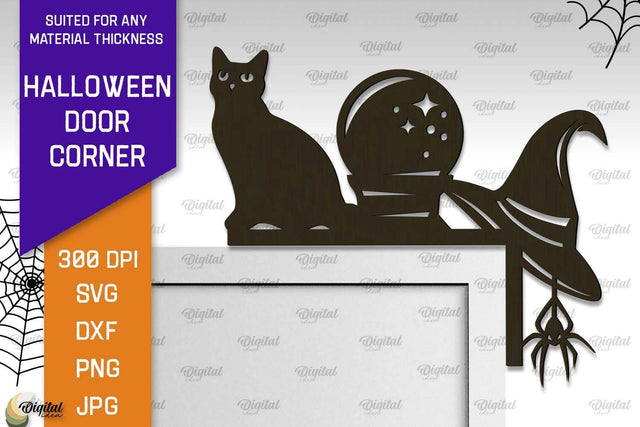 Halloween Door Corner Laser Cut Design. Halloween Decor SVG SVG Evgenyia Guschina 