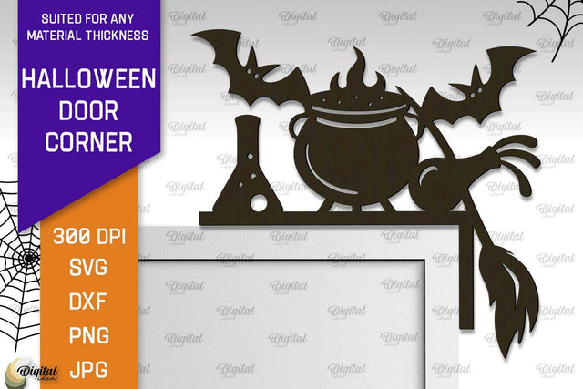Halloween Door Corner Laser Cut Design. Halloween Decor SVG SVG Evgenyia Guschina 