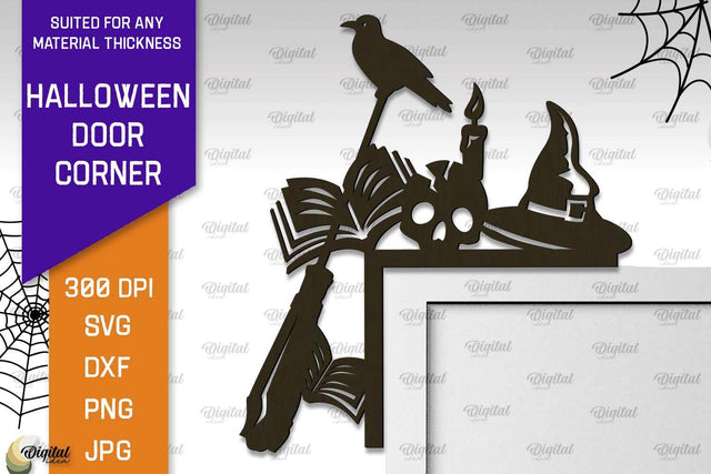Halloween Door Corner Laser Cut Design. Halloween Decor SVG SVG Evgenyia Guschina 