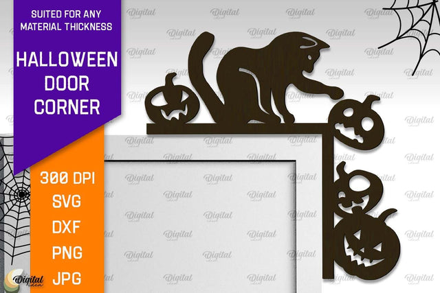 Halloween Door Corner Laser Cut Design. Halloween Decor SVG SVG Evgenyia Guschina 