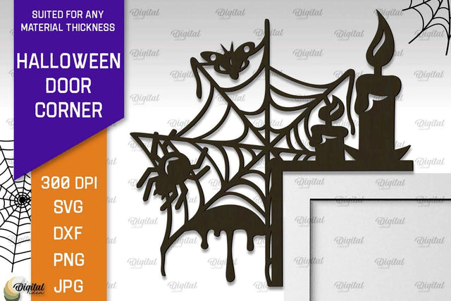 Halloween Door Corner Laser Cut Design. Halloween Decor SVG SVG Evgenyia Guschina 