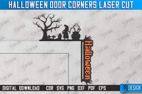 Halloween Door Corners Bundle | Door Sign | Porch Decorating | Wall Décor | CNC Files SVG Fly Design 