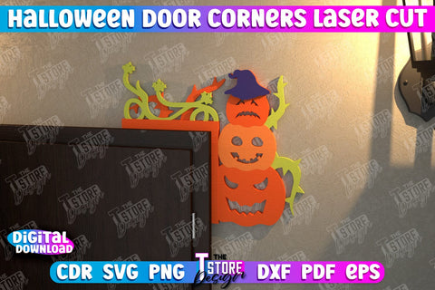 Halloween Door Corners Bundle | Door Sign | Porch Decorating | Wall Décor | CNC Files SVG The T Store Design 