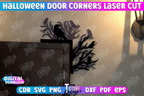 Halloween Door Corners Bundle | Door Sign | Porch Decorating | Wall Décor | CNC Files SVG The T Store Design 