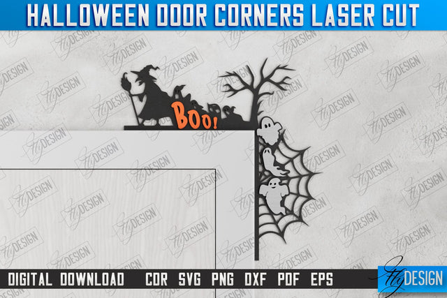 Halloween Door Corners | Door Sign | Porch Decorating | Wall Décor | CNC File SVG Fly Design 