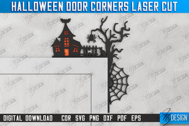 Halloween Door Corners | Door Sign | Porch Decorating | Wall Décor | CNC File SVG Fly Design 