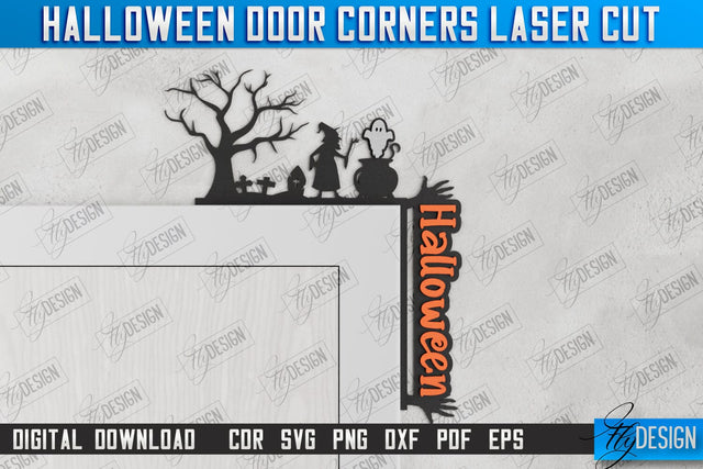 Halloween Door Corners | Door Sign | Porch Decorating | Wall Décor | CNC File SVG Fly Design 