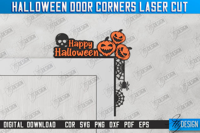Halloween Door Corners | Door Sign | Porch Decorating | Wall Décor | CNC File SVG Fly Design 