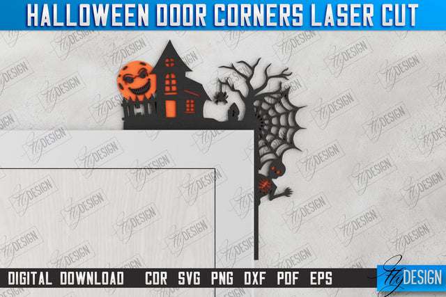 Halloween Door Corners | Door Sign | Porch Decorating | Wall Décor | CNC File SVG Fly Design 