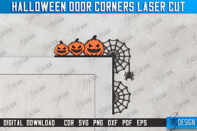 Halloween Door Corners | Door Sign | Porch Decorating | Wall Décor | CNC File SVG Fly Design 