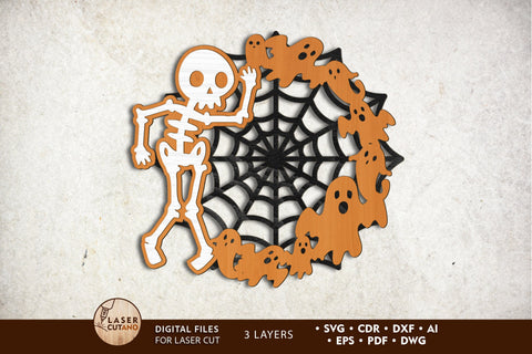 Halloween Door Hanger Bundle Laser Cut File, Wood Cut and Paper Cut Templates SVG LaserCutano 