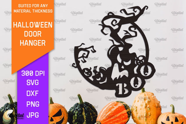 Halloween Door Hanger Laser Cut Design. Halloween Decor SVG SVG Evgenyia Guschina 