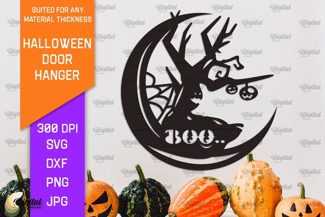 Halloween Door Hanger Laser Cut Design. Halloween Decor SVG SVG Evgenyia Guschina 