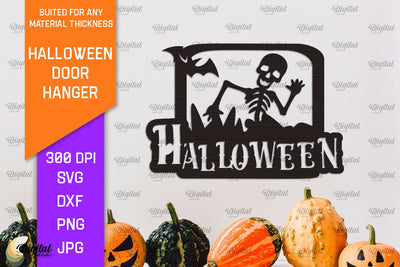Halloween Door Hanger Laser Cut Design. Halloween Decor SVG SVG Evgenyia Guschina 