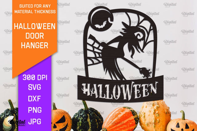 Halloween Door Hanger Laser Cut Design. Halloween Decor SVG SVG Evgenyia Guschina 
