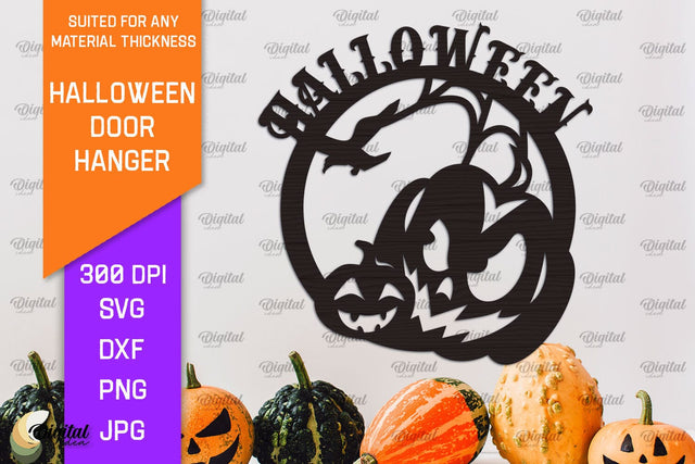 Halloween Door Hanger Laser Cut Design. Halloween Decor SVG SVG Evgenyia Guschina 