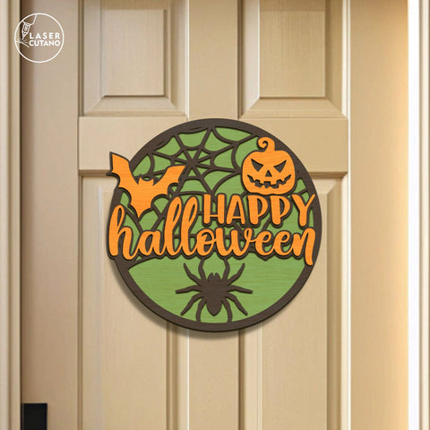 Halloween Door Hangers Laser Cut Template SVG LaserCutano 
