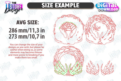 Halloween Door Wreath Laser Cut Bundle, Happy Halloween Sign SVG, Spooky Home Decor, Wooden Wall Hanger, Haunted House SVG, Halloween Door Hanger SVG SVG The T Store Design 