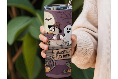 Halloween Duck Hayride 20oz Tumbler Wrap Sublimation DesignSVG 